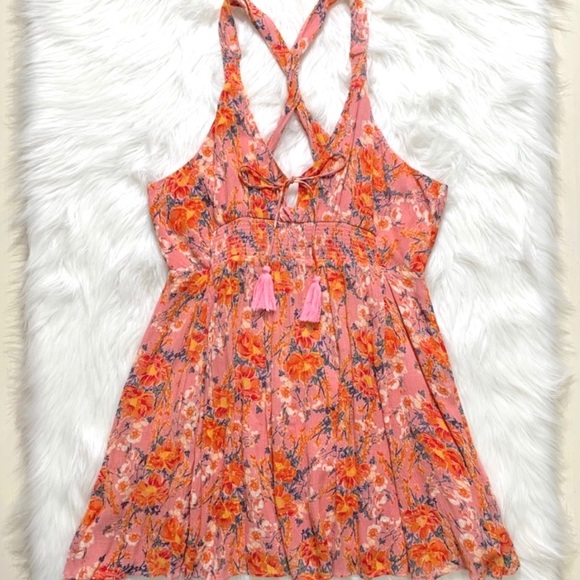 SOLD-Free People Twist Back Boho Floral Dress - Picture 8 of 12